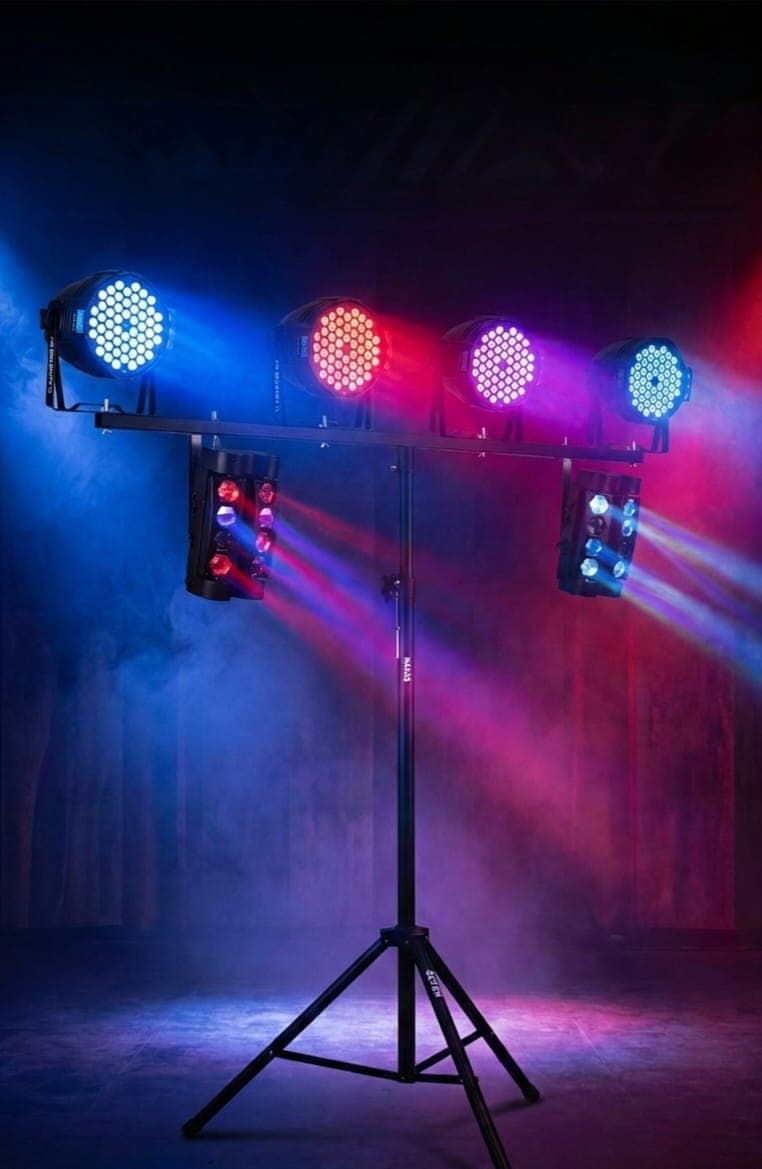 DJ Light Stand | 4 PAR + 2 Spider Lights | Complete Event Lighting Setup | Sri Lanka - Professional Event Lighting